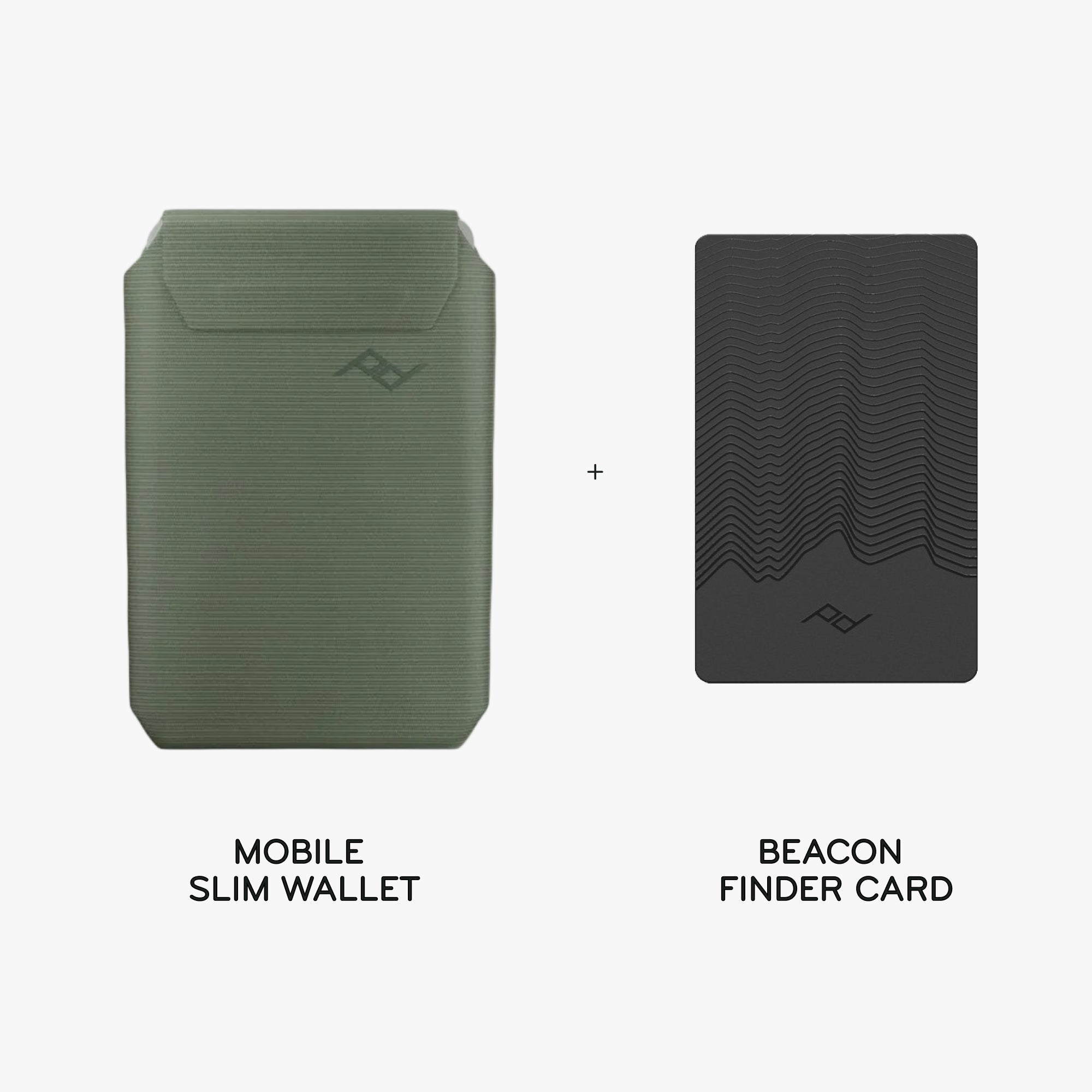 Mobile Slim Wallet  + Beacon Card Bundle 1 | Sage | Nylon