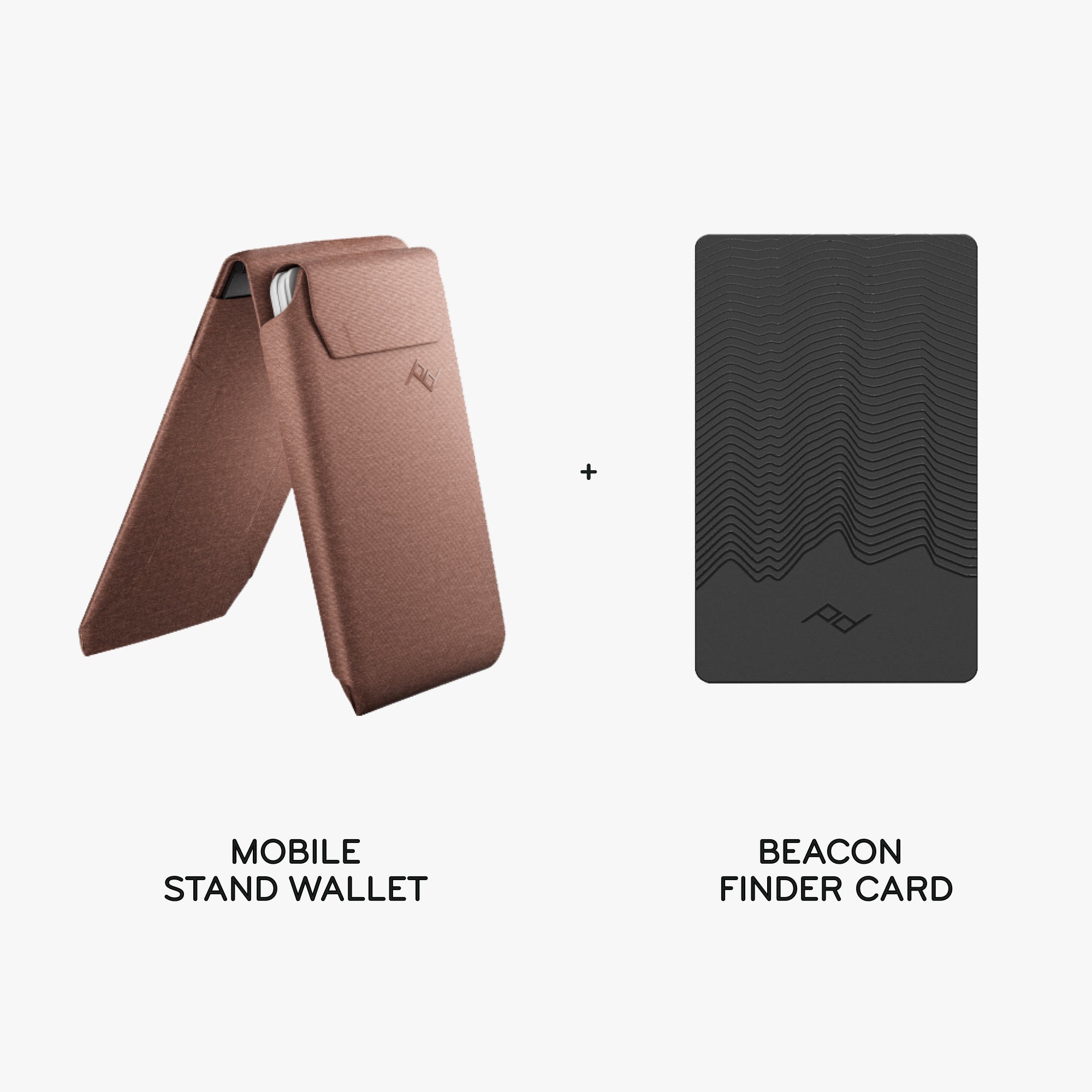 Mobile Stand Wallet + Beacon Card Bundle 1 | Redwood | Fabric