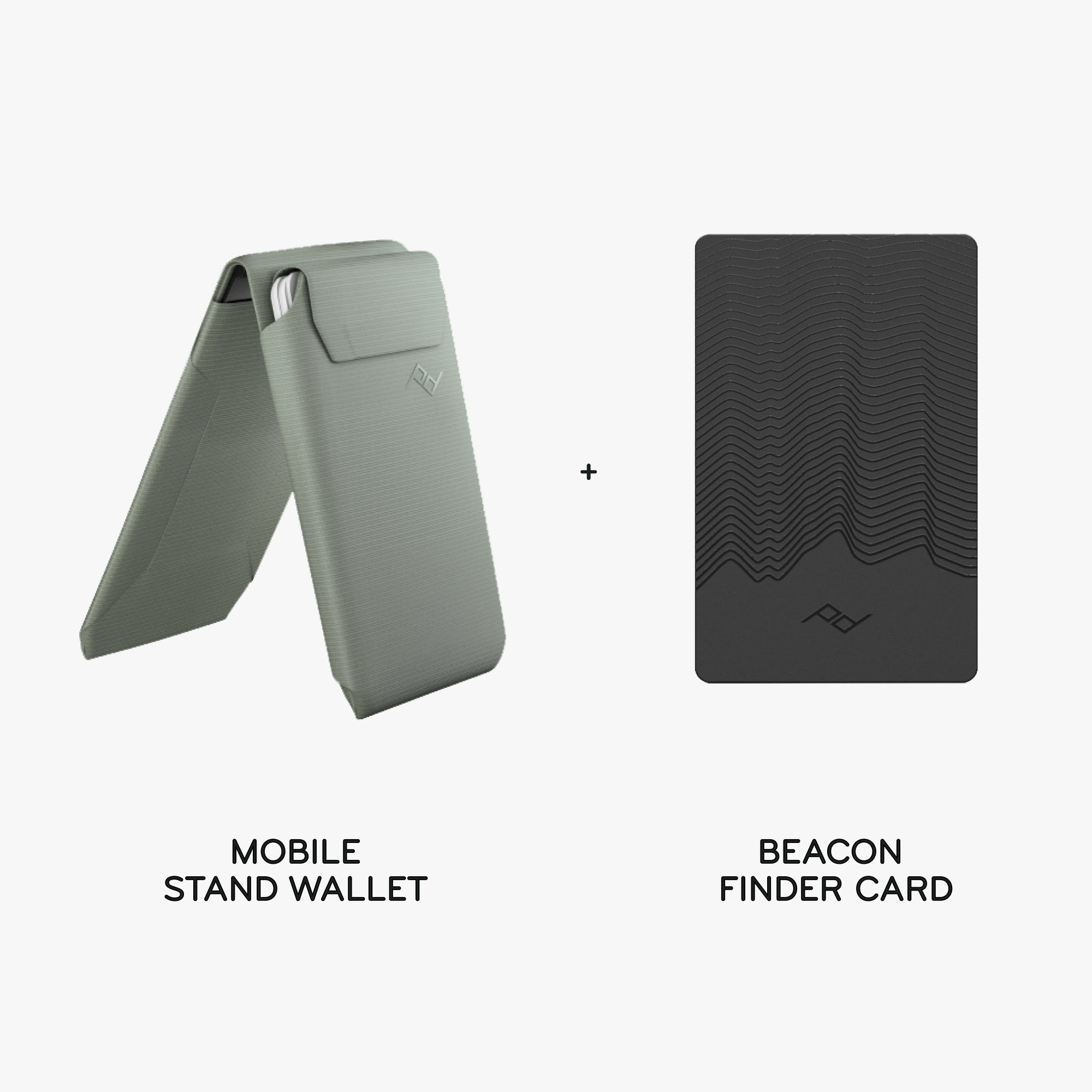 Mobile Stand Wallet + Beacon Card Bundle 1 | Sage | Fabric